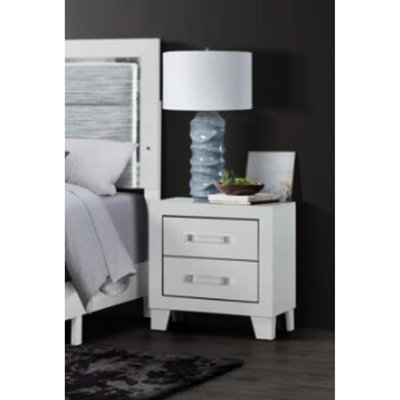 Table de chevet blanche contemporaine d'une hauteur de 23,7 po et d'une largeur de 19,69 po - option élégante: blanc moderne, conception de haute qualité de 42,24 lb