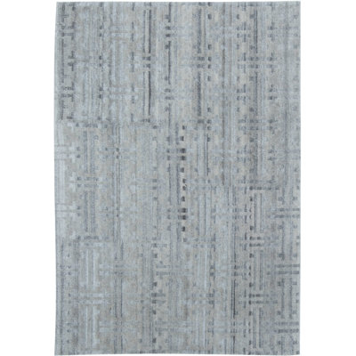 4'2" x 6' Terra Blue Hand Knotted In Natural Wool Rug