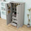 Armoire de cuisine autoportante avec 4 portes, 3 tiroirs et 6 tablettes de porte-130165535