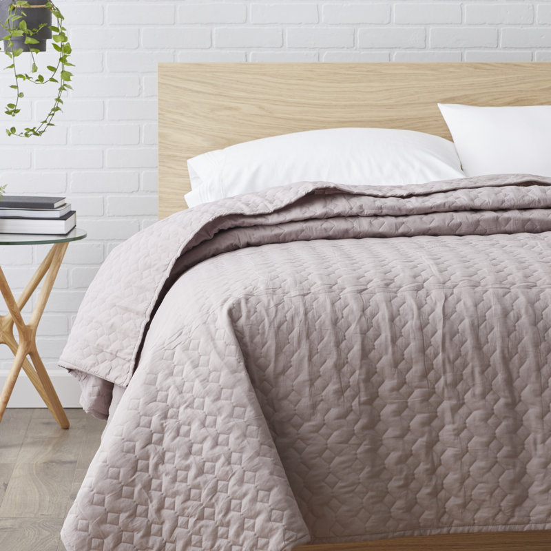 Urban Mesh Modern & Contemporary Cotton Quilt, Queen Quilt, Black