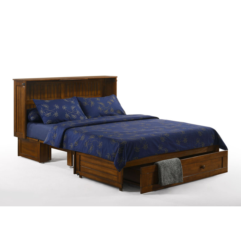 Ruaraidh Solid Wood Murphy Storage Bed, Black Walnut