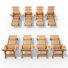 Dareona Pakkdiarie Outdoor HDPE Adjustable Reclining Chaise Lounge Chair With Wheels & Cup Holder (Set of 8)