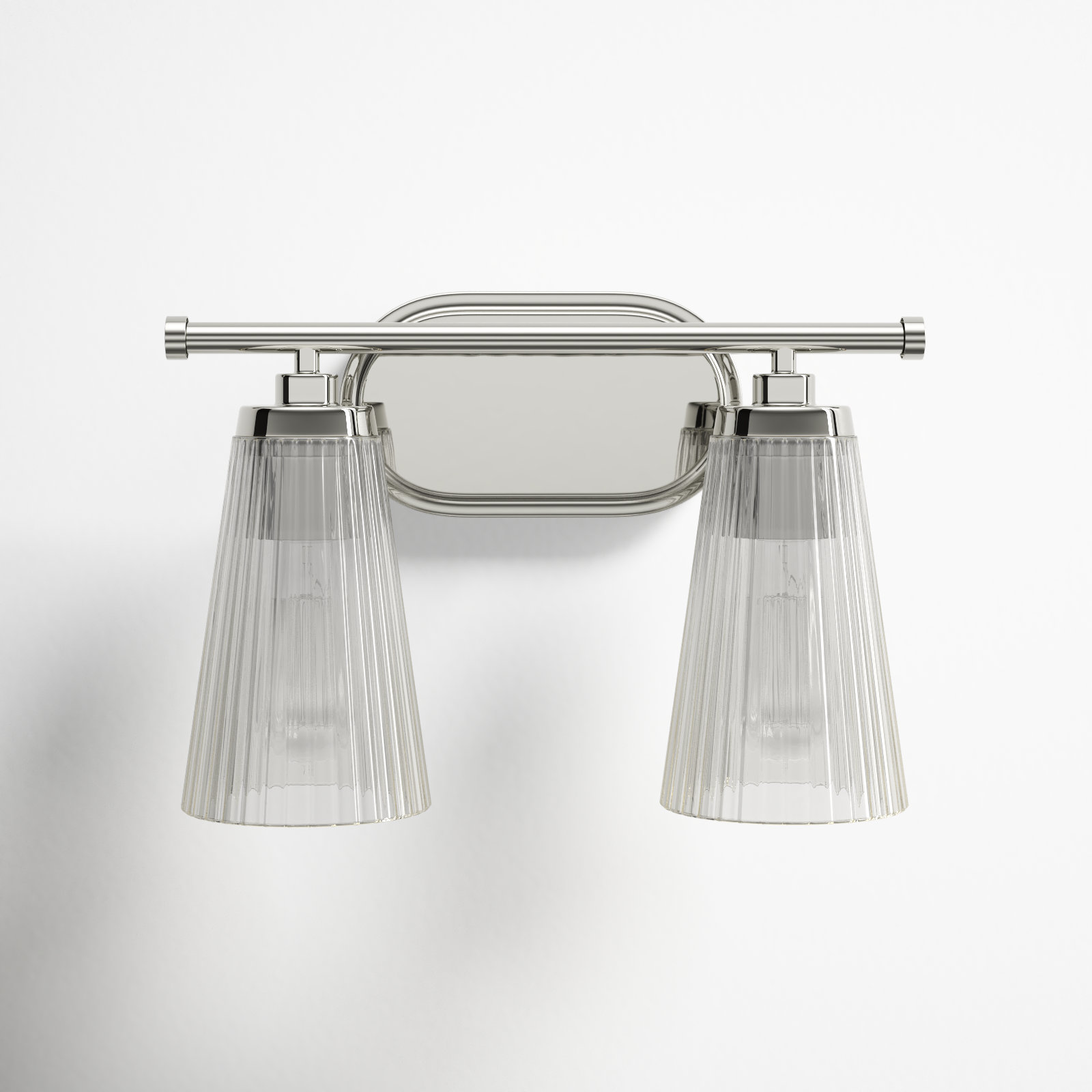 Jeanie Dimmable Vanity Light, Nickel, 2 Lights, 10" H x 14" W x 14" D