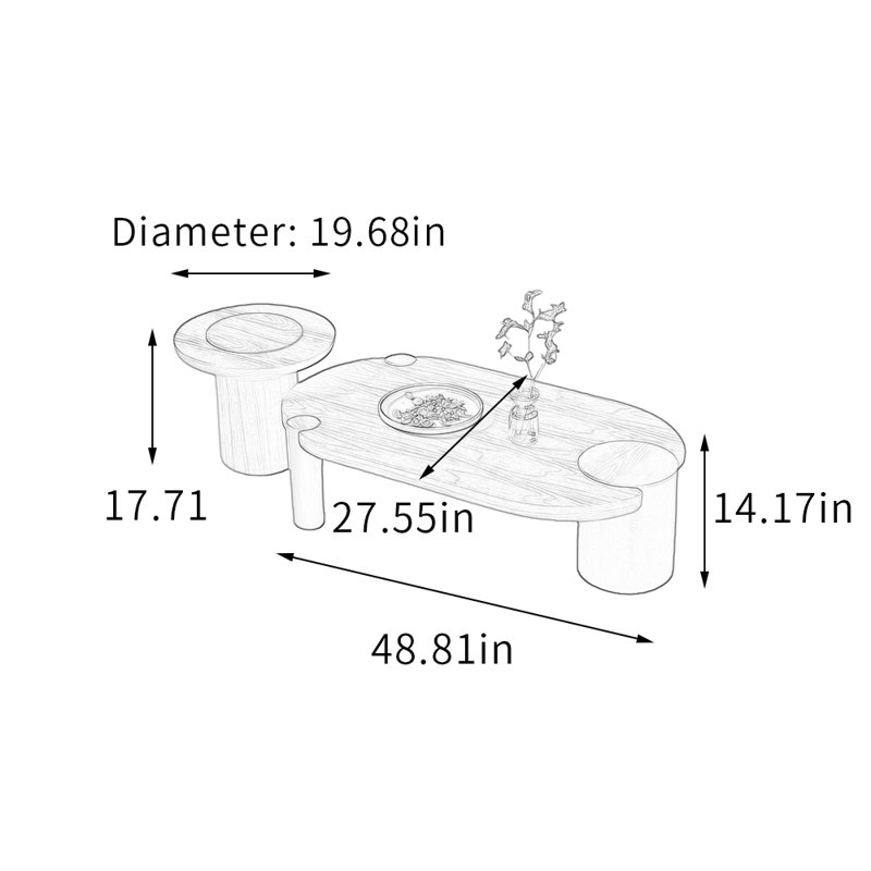 Ensemble de tables basses Wooden Simplicity