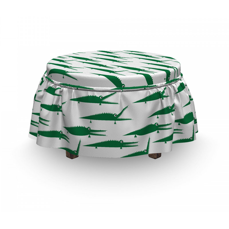 Housse pour repose-pieds vert amusant alligator