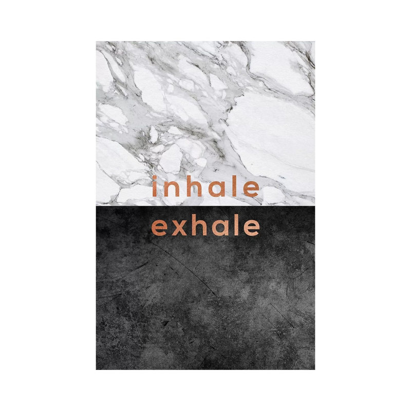 Inhale Exhale Copper 1 Piece Wrapped Canvas Wall Art, 20.32 cm H x 30.48 cm W