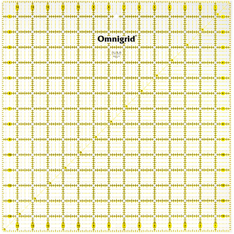 Omnigrid 15" x 15" Square Quilting and Sewing Ruler