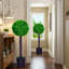 60 cm H Faux Boxwood Tree Plant in Cement Freestanding  Planter