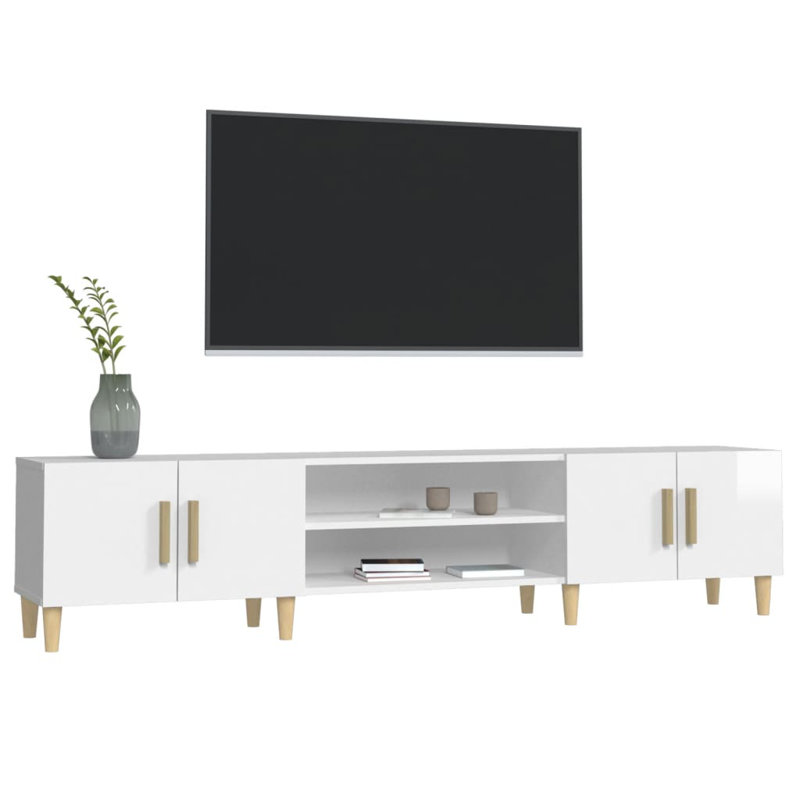 Kyeisha TV Cabinet 180x31.5x40 cm Engineered Wood, High Gloss White