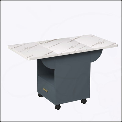 Versatile Folding Dining Table with Wheels and Storage, Extendable for Space-Saving and Multi-Functional Use in Kitchen or Living Room