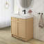 Meuble-lavabo autoportant de 30 po avec plateau en résine blanche