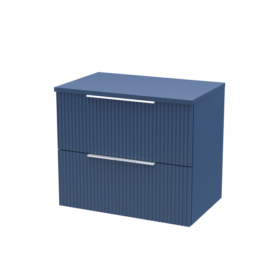 Fluted 600mm Wall Hung Single Vanity Unit with Worktop