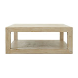 Peking Ming 50" L Square Coffee Table with Weathered Whitewash