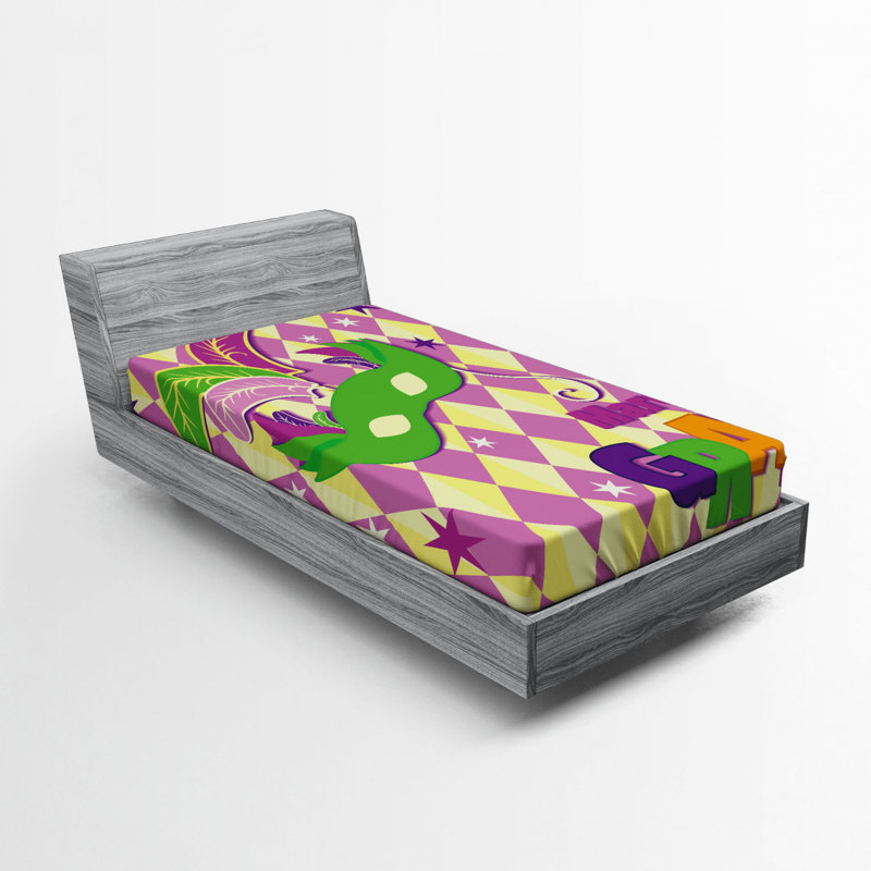 Microfiber Geometric Fitted Sheet, Twin XL Fitted Sheet