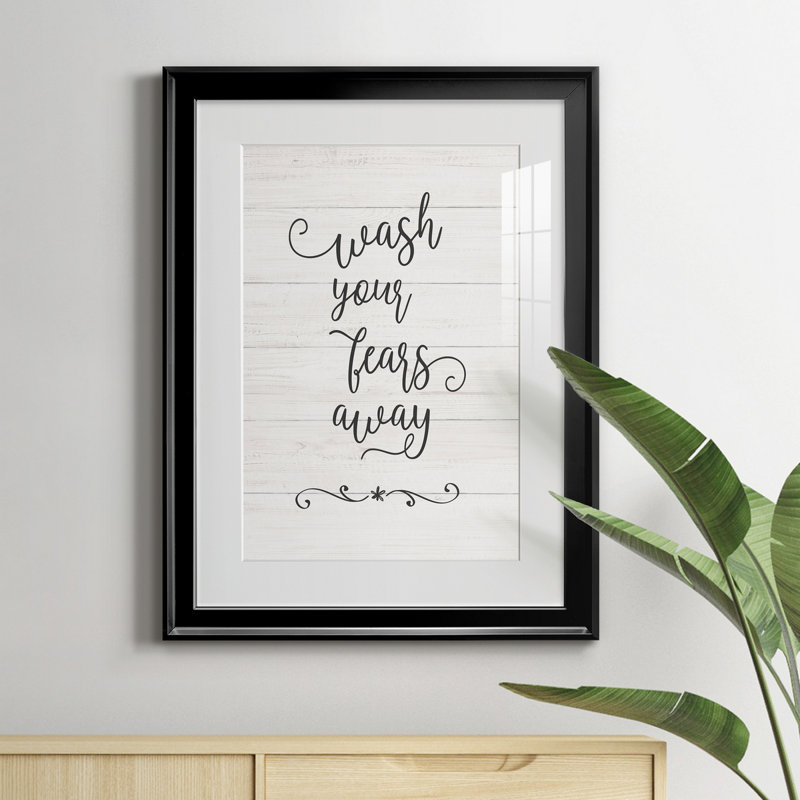 Wash Fears - Art textuel avec cadre photo, H 18,5 po x l 24,5 po x P 1,5 po, Noir