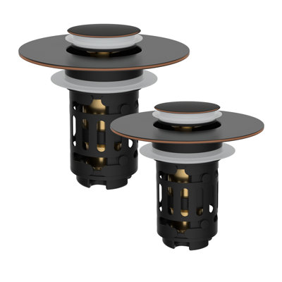 Paquet de 2: bouchon de vidange de l 2,4 po, bouchon de lavabo de salle de bain universel tout en métal, filtre de drain anti-colmatage