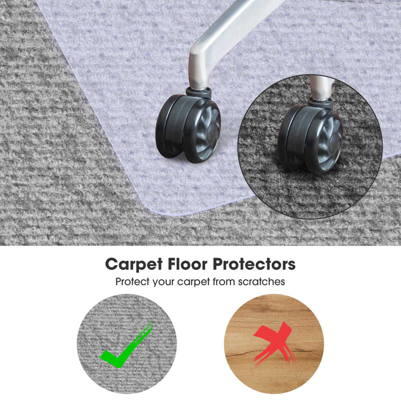 Clear PVC Office Chair Mat with Lip for Carpet 48" x 36" 2 Pack