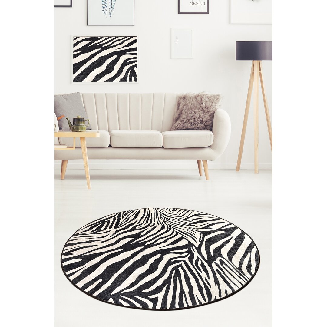 Teppich Baudette Zebra in Schwarz/Weiß