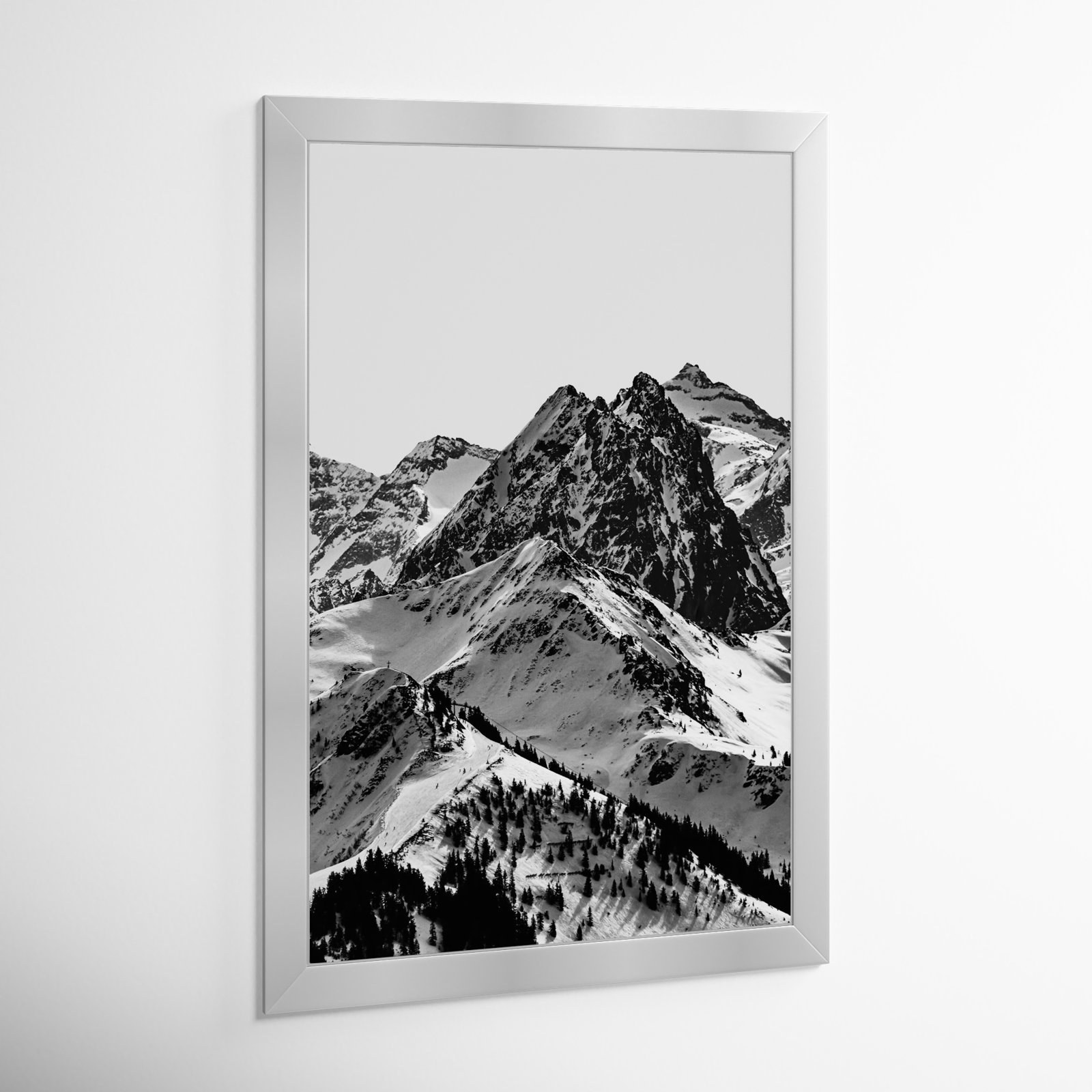 Up The Mountain by Oliver Gal, Silver, 38" H x 26" W x 0.5" D