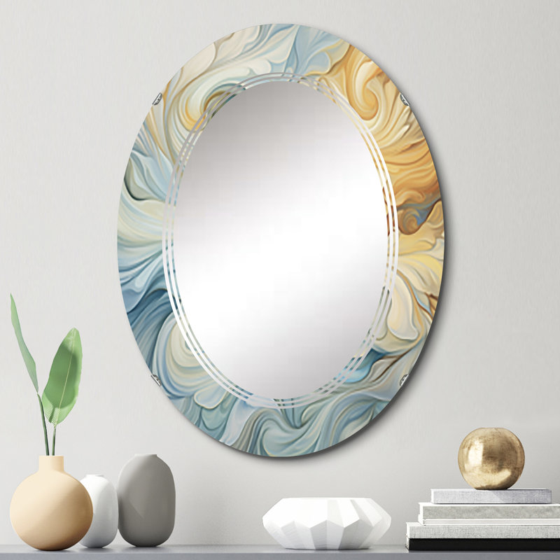 Boronia - Miroir mural moderne ovale, 30 po x 20 po