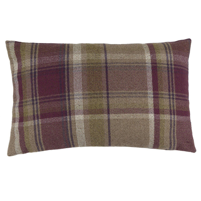 Griggs Plaid Rectangular Cushion, 30 x 50cm, Purple/Green