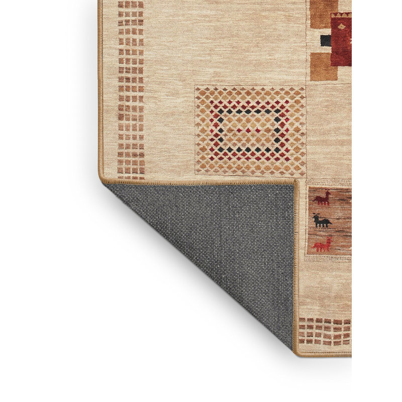 Tapis contemporain brun / beige, Rectangle 5 pi x 8 pi
