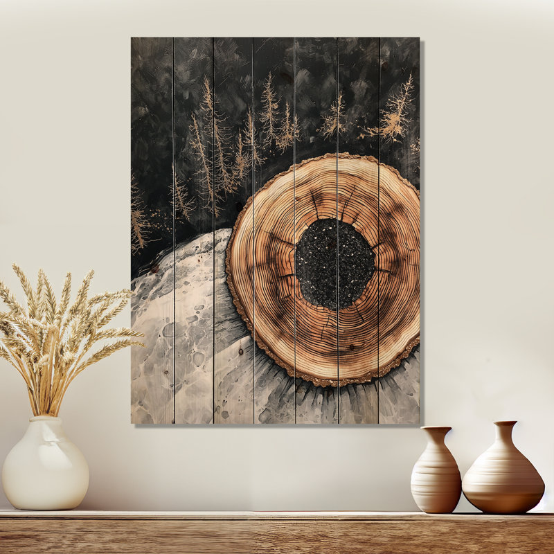 The Forest S Glass Vein Of Crystal I - Forest Wood Wall Art - On Natural Pine Wood, 20" H x 10" W x 0.78" D