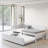 Convertible Daybed with Trundle - Twin to King Size, Linen Upholstery, No Box Spring?-607280918