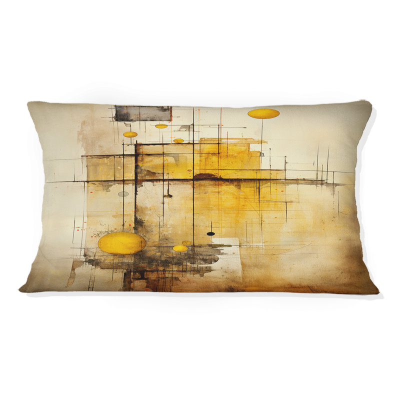 Enchanted Destruction - Illustration rétro - Coussin décoratif à imprimé géométrique abstrait