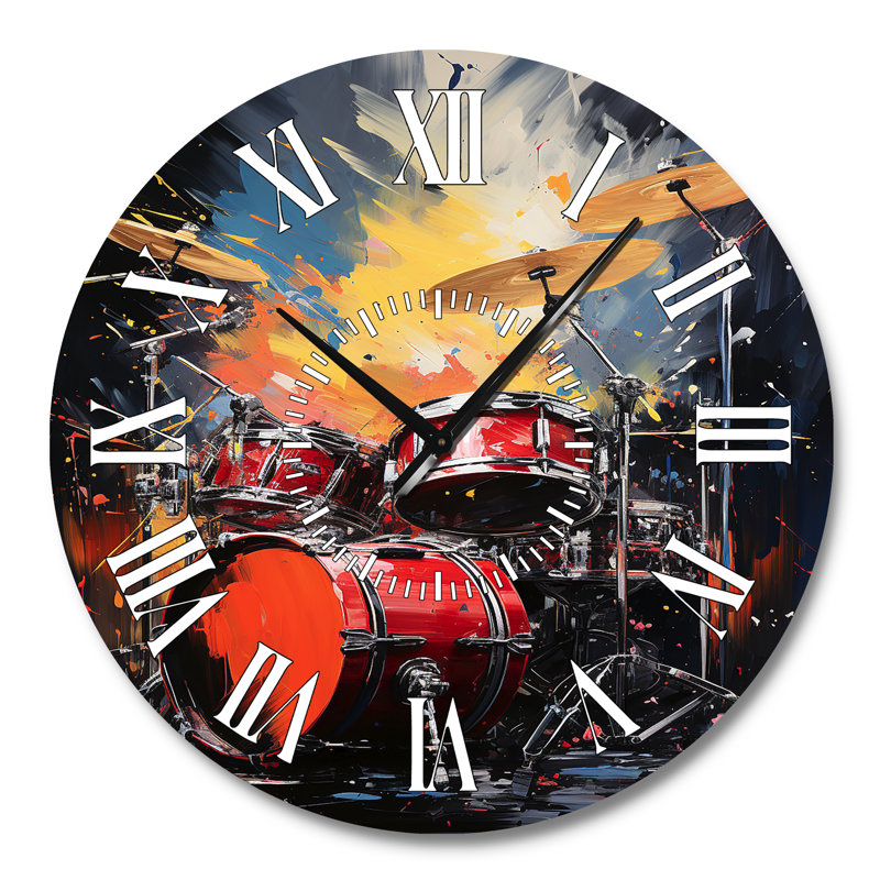 Horloge murale Popart Music Drums, Grand