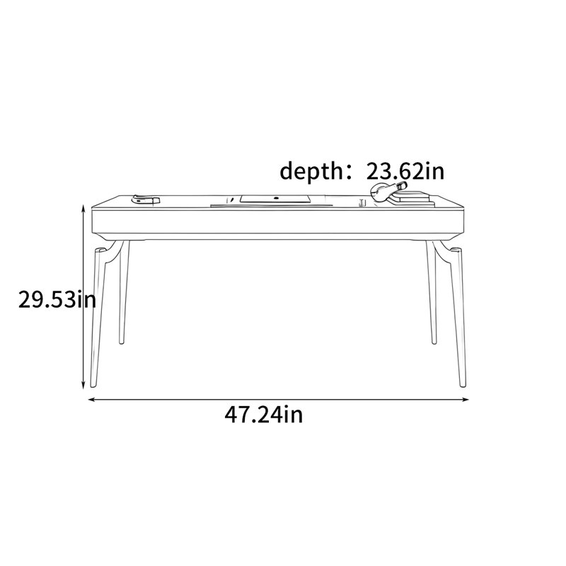 Bureau simple et luxueux, H 29,53 po x l 47,24 po x P 23,62 po