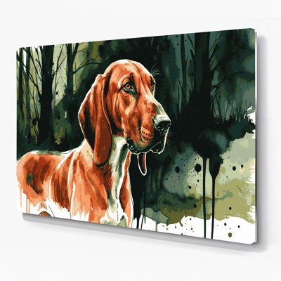 Dogs Redbone Coonhound Green Metal Wall Art
