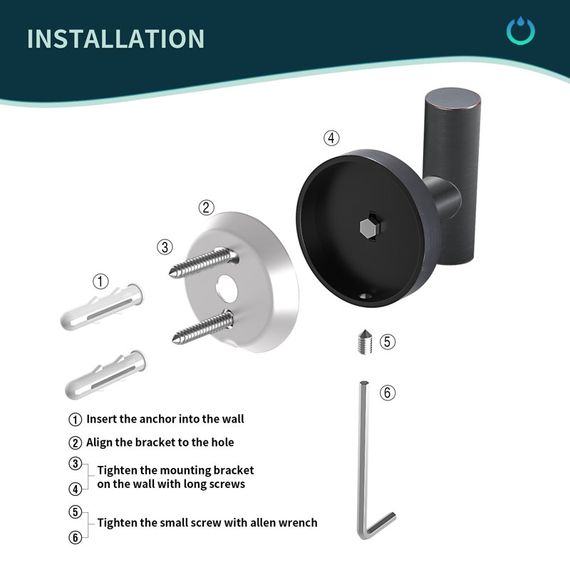 Wall Mounted Towel Hook, Oil-Rubbed Bronze