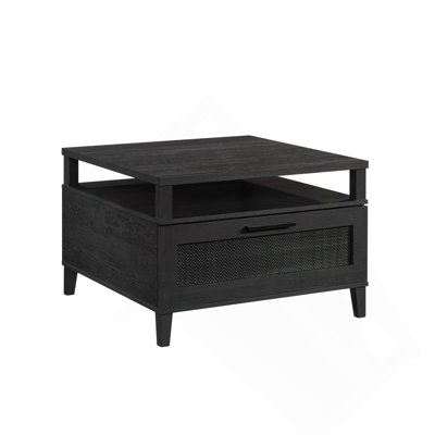 Table basse avec tiroir spacieux, finition noire