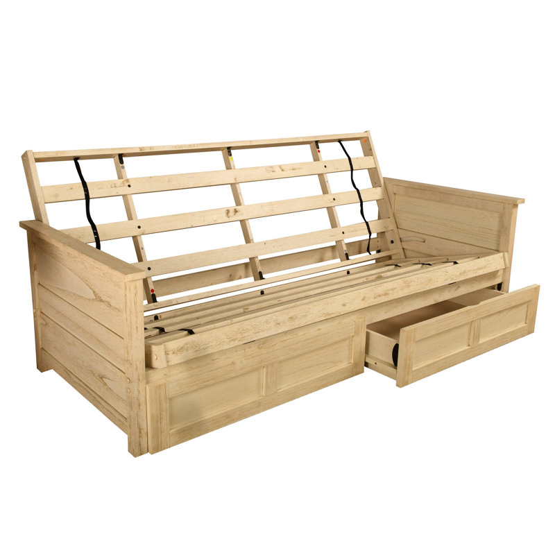 Base de futon Anders, matelas non inclus, Blanc patiné