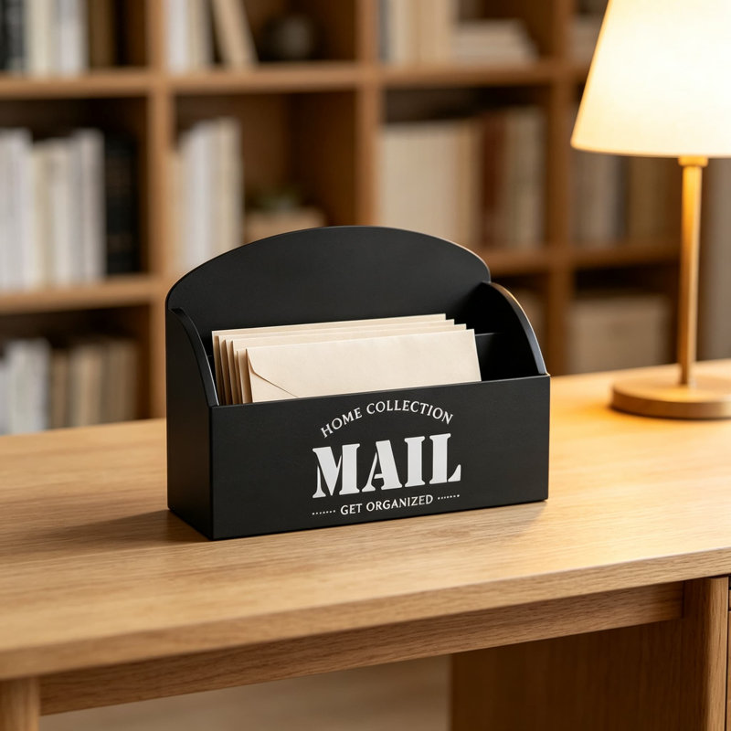 Comptoir de courrier en bois avec deux fentes, support de courrier rustique pour bureau et mural, trieur de courrier de ferme pour bureau à domicile et cuisine