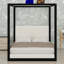 Lit plateforme moderne à baldaquin, tête de lit tapissier confortable-129598466-129598467