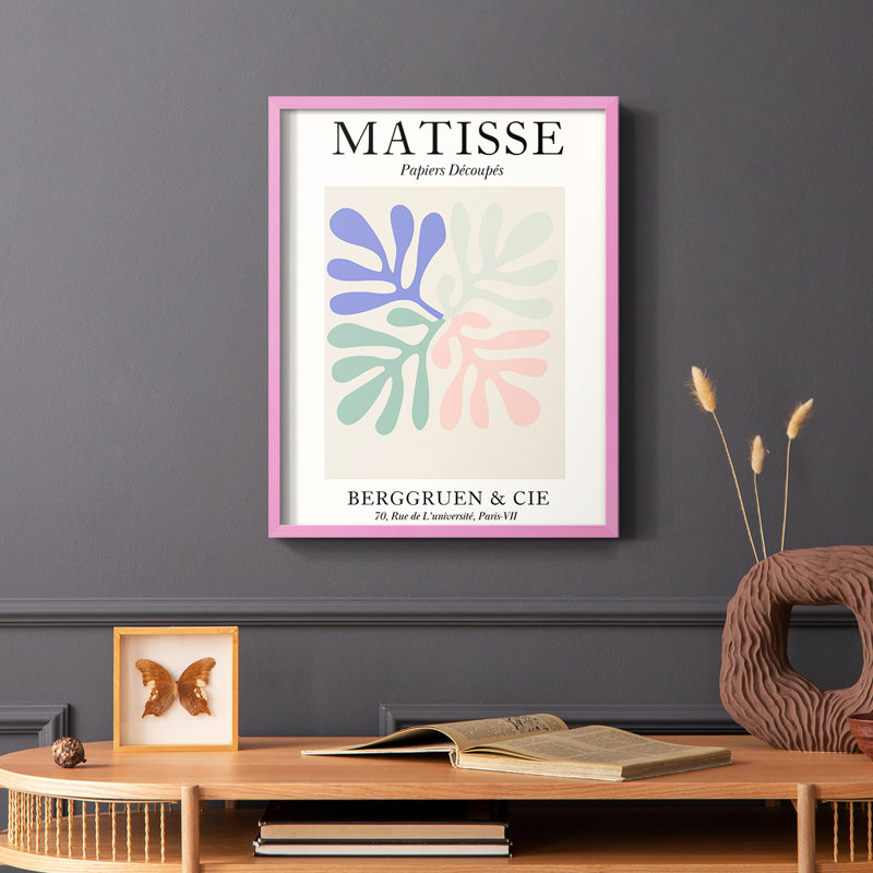 Matisse Div, reproduction encadrée - bois massif, Rose, H 10 po x l 8 po