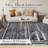 5x7 Washable Rug – Distressed Marble Boho Farmhouse Style Thin Light Grey for Living Room Bedroom Dining Room Office.-1645445529