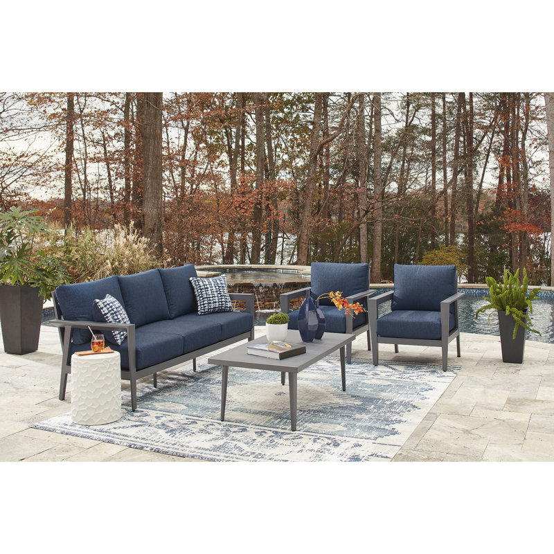 Cecelia Outdoor Sofa/Chairs/Table Set (Set Of 4)