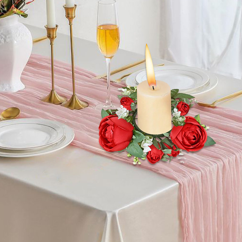 Couronne de 4 petites bougies roses, Rouge