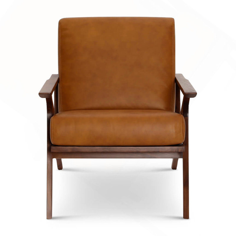 Chaise d'appoint moderne en cuir brun