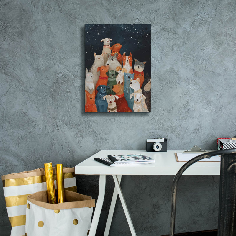  «Pile Of - Dogs» par Doron David, art mural sur toile, 12 po x 16 po, H 16 po x l 12 po