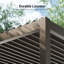 Pergola à DEL, persiennes doubles en aluminium, cadre en aluminium, panneau solaire, toit réglable, durable-122464546