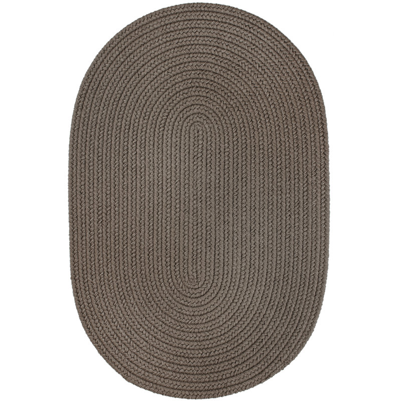 Tapis gris tressé à la main Smyth, Ovale 4 pi x 6 pi