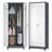 65"h Broom Closet Storage Cabinet, Utility Closet For Brooms And Mops, Cleaning Metal Storage Cabinet With Pegboard And Hanging Rod, Metal Cabinet With Doors And Adjustable Shelves,garage,grey-124794762