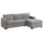 Leah All-In-One Chaise Sectional Sofa, Track Arms, Light Grey Corduroy-117559233