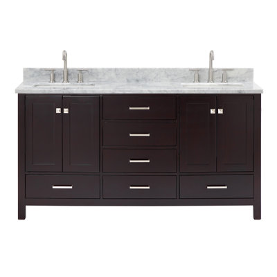 Flynt 67'' Double Bathroom Vanity with Carrara Marble Top