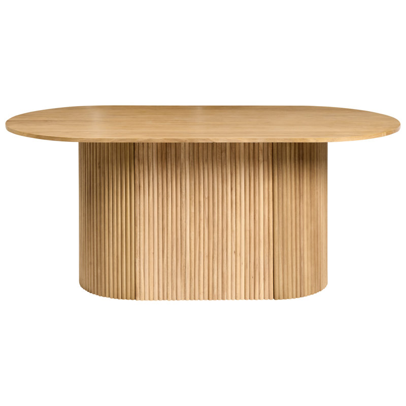 Oval Solid Wood Base Dining Table