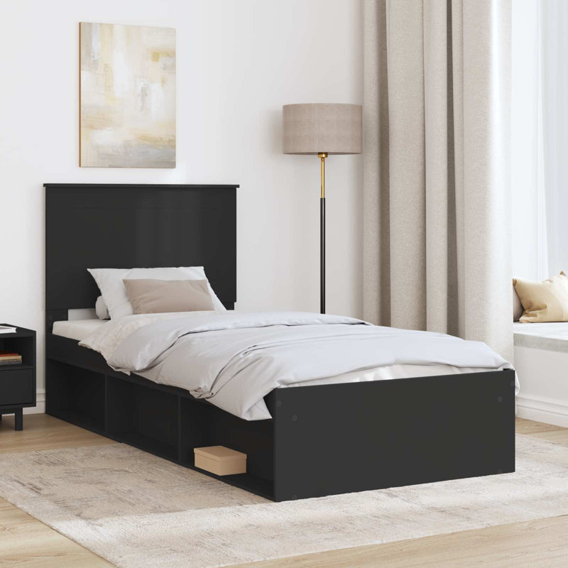 Solid Wood Bed, Black, Small Single (2'6)